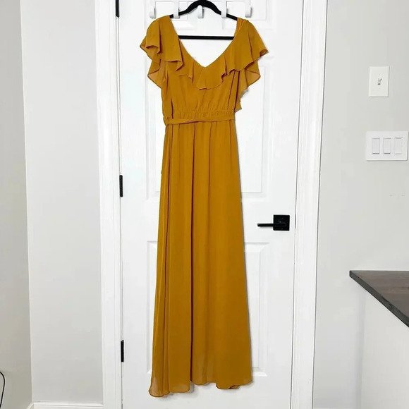 BALTIC BORN 3XL XXXL Katya Amber Brown Maxi Dress Ruffle Flutter Sleeve‎ - Picture 8 of 8